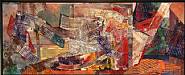 Sam Gilliam - LGB Engine (Paintings) h: 36 x w: 87 in / h: 91.4 x w: 221 cm