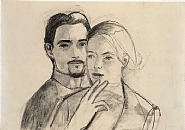 Alex Katz - Juan and Oona (Works on Paper (Drawings, Watercolors etc.)) h: 42.5 x w: 61 cm / h: 16.7 x w: 24 in