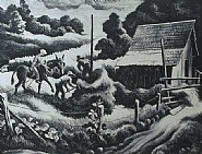 Thomas Hart Benton - Haystacks (Prints and Multiples) h: 10.4 x w: 12.9 in / h: 26.4 x w: 32.8 cm
