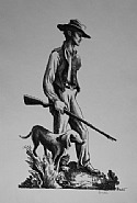 Thomas Hart Benton - Ben Ragan and Trouble (The Hunter, Man and Dog) (Prints and Multiples) h: 11 x w: 7.2 in / h: 27.9 x w: 18.3 cm