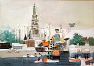 Dong Kingman - Bangkok (Works on Paper (Drawings, Watercolors etc.)) h: 15 x w: 22 in / h: 38.1 x w: 55.9 cm