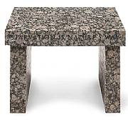 Jenny Holzer - Truism Footstool (Starvation is nature's way...) (Sculptures) h: 16 x w: 23 x d: 15.8 in / h: 40.6 x w: 58.4 x d: 40.1 cm