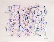 Dorothy Dehner - Questions and Answers (Works on Paper (Drawings, Watercolors etc.)) h: 18 x w: 22.9 in / h: 45.7 x w: 58.2 cm