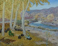 John Sloan - Sketching in Rio Grande Canyon (Paintings) h: 20 x w: 24 in / h: 50.8 x w: 61 cm