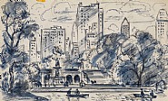 Gifford Beal - South towards Bethesda Fountain, Central Park (Works on Paper (Drawings, Watercolors etc.)) h: 5.5 x w: 9 in / h: 14 x w: 22.9 cm