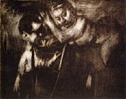 Jack Levine - Self Portrait with Muse (Prints and Multiples) h: 9.9 x w: 12.6 in / h: 25.1 x w: 32 cm