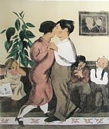 Raphael Soyer - Dancing Lesson (Prints and Multiples) h: 25.6 x w: 19.9 in / h: 65 x w: 50.5 cm