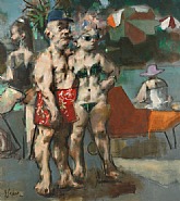 Jack Levine - Man with Cigar (Paintings) h: 40 x w: 36 in / h: 101.6 x w: 91.4 cm