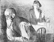 Raphael Soyer - Furnished Room (Works on Paper (Drawings, Watercolors etc.)) h: 7 x w: 8.8 in / h: 17.8 x w: 22.4 cm