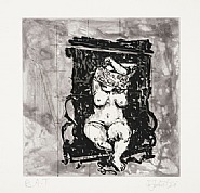 William Kentridge - (Black Chair) from the West Coast Series (Prints and Multiples) h: 46 x w: 46 cm / h: 18.1 x w: 18.1 in