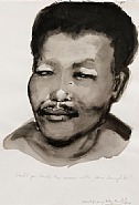 Marlene Dumas - Portrait of a Young Nelson Mandela (Prints and Multiples) h: 45 x w: 35.1 cm / h: 17.7 x w: 13.8 in