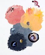 Tony Oursler - Pink Forging (Paintings) h: 17 x w: 14 x d: 1.5 in / h: 43.2 x w: 35.6 x d: 3.8 cm