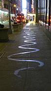 Andy Goldsworthy - Gutter Water - Night, West 43rd Street between 7th and 6th Avenues, New York, March 5, 2010, (detail) (Photographs) h: 18.6 x w: 10.5 in / h: 47.2 x w: 26.7 cm