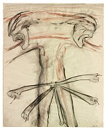 Nancy Spero - Male Bomb (Works on Paper (Drawings, Watercolors etc.)) h: 33.9 x w: 27.1 in / h: 86.1 x w: 68.8 cm