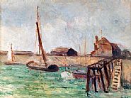 Maximilien Luce - Le Chenal à Marée Basse, Honfleur (51) (Paintings) h: 10.2 x w: 13.5 in / h: 25.9 x w: 34.3 cm