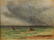 Maximilien Luce - Le depart des chalutiers (Paintings) h: 10.2 x w: 13.5 in / h: 25.9 x w: 34.3 cm