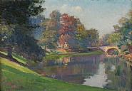 Hippolyte Petitjean - Le bois de Bruxellex (Paintings) h: 15 x w: 21.6 in / h: 38.1 x w: 54.9 cm
