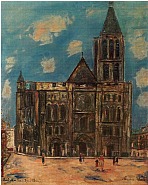 Maurice Utrillo - La Basilique de St. Denis (345) (Paintings) h: 25.6 x w: 19.8 in / h: 65 x w: 50.3 cm