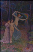 Hippolyte Petitjean - Femmes dans le Foret (Paintings) h: 39.5 x w: 25.9 in / h: 100.3 x w: 65.8 cm