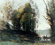 Jean-Baptiste-Camille Corot - Untitled (617) (Paintings) h: 11.2 x w: 9.6 in / h: 28.4 x w: 24.4 cm