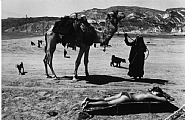 Micha Bar-Am - Taba Beach Resort: A Tourist Sunbathing as a Bedouin Woman Looks For Clients for Camel Rides, 1982