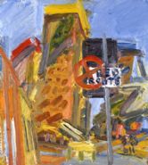 Frank Auerbach - Tower Blocks, Hampstead Road II (Paintings) h: 20 x w: 18 in / h: 50.8 x w: 45.7 cm