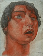 Diego Rivera - Study for the Figure of 'Song', Creation Mural, Bolivar Auditorium, National Preparatory School, Mexico City, 1922