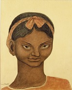 Diego Rivera - Indian Girl (Indita) (Works on Paper (Drawings, Watercolors etc.)) h: 13 x w: 10.5 in / h: 33 x w: 26.7 cm