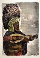 Diego Rivera - Indian (Works on Paper (Drawings, Watercolors etc.)) h: 15 x w: 10.8 in / h: 38.1 x w: 27.4 cm