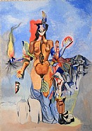 Gunther Gerzso - Anatomía (Works on Paper (Drawings, Watercolors etc.)) h: 13.8 x w: 9.9 in / h: 35.1 x w: 25.1 cm