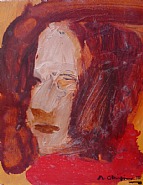 Estate of Nathan Oliveira - Head of a Woman (Paintings) h: 14 x w: 11 in / h: 35.6 x w: 27.9 cm