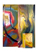 Sam Gilliam - Repeating Green Slice (Paintings) h: 49.8 x w: 36 x d: 3.2 in / h: 126.5 x w: 91.4 x d: 8.1 cm