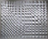 Enrico Castellani - Superficie Argento (Paintings) h: 47.4 x w: 59 in / h: 120.4 x w: 149.9 cm
