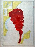 Julian Schnabel - San Pedro Channel (Works on Paper (Drawings, Watercolors etc.)) h: 49 x w: 38 in / h: 124.5 x w: 96.5 cm