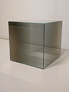 Larry Bell - Cube #32 (Gray) (Glass) h: 15 x w: 15 x d: 15 in / h: 38.1 x w: 38.1 x d: 38.1 cm