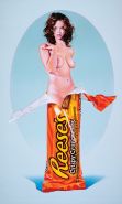 Mel Ramos - Reese's Rose (Paintings) h: 60 x w: 36 in / h: 152.4 x w: 91.4 cm