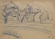Oscar Florianus Bluemner - NORTH BLOOMFIELD, NORTHEAST, 4PM (Works on Paper (Drawings, Watercolors etc.)) h: 5.2 x w: 7.4 in / h: 13.2 x w: 18.8 cm