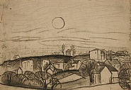 Oscar Florianus Bluemner - NUTLEY (Works on Paper (Drawings, Watercolors etc.)) h: 5.2 x w: 7.6 in / h: 13.2 x w: 19.3 cm