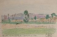 Oscar Florianus Bluemner - 161 ST. MCCOMBS PARK (Works on Paper (Drawings, Watercolors etc.)) h: 5 x w: 7.8 in / h: 12.7 x w: 19.8 cm