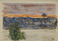 Oscar Florianus Bluemner - Hudson River (Works on Paper (Drawings, Watercolors etc.)) h: 4.5 x w: 5.5 in / h: 11.4 x w: 14 cm