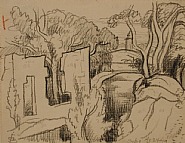 Oscar Florianus Bluemner - RUIN SOHO (Works on Paper (Drawings, Watercolors etc.)) h: 4.2 x w: 5.5 in / h: 10.7 x w: 14 cm