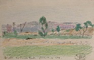 Oscar Florianus Bluemner - 161 ST. MCCOMBS PARK (Works on Paper (Drawings, Watercolors etc.)) h: 5 x w: 7.8 in / h: 12.7 x w: 19.8 cm