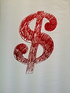 Andy Warhol - $ Sign (Prints and Multiples) h: 87.6 x w: 55.9 cm / h: 34.5 x w: 22 in
