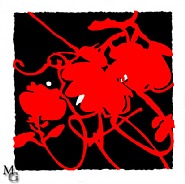 Donald Sultan - Black and Red, Feb 15, 2012, 2012 h: 35 x w: 35 in / h: 88.9 x w: 88.9 cm