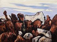 Marsden Hartley - Cynical Blue and Jovial Brown, Dogtown (Paintings) h: 18 x w: 24 in / h: 45.7 x w: 61 cm