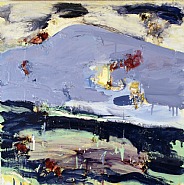 Joan Snyder - Bluescape (Paintings) h: 20 x w: 20 in / h: 50.8 x w: 50.8 cm