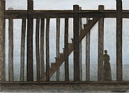 Will Barnet - Grand Pier (Works on Paper (Drawings, Watercolors etc.)) h: 27 x w: 47 in / h: 68.6 x w: 119.4 cm