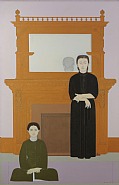 Will Barnet - Reflection (Paintings) h: 77.2 x w: 49.5 in / h: 196.1 x w: 125.7 cm