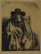 Rembrandt van Rijn - Clement de Jonghe, Printseller (Prints and Multiples) h: 8.2 x w: 6.4 in / h: 20.8 x w: 16.3 cm