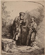 Rembrandt van Rijn - Abraham and Isaac (Prints and Multiples) h: 6.2 x w: 5.1 in / h: 15.7 x w: 13 cm